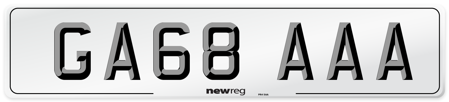 GA68 AAA Number Plate from New Reg